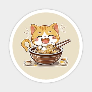 Cute Kawaii Ramen Cat 05 Magnet